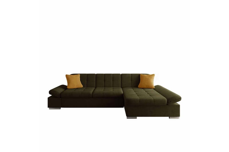 Djerra Sofa med Divan 3-seter - Brun/Gul - Møbler - Sofaer - Sofa med sjeselong