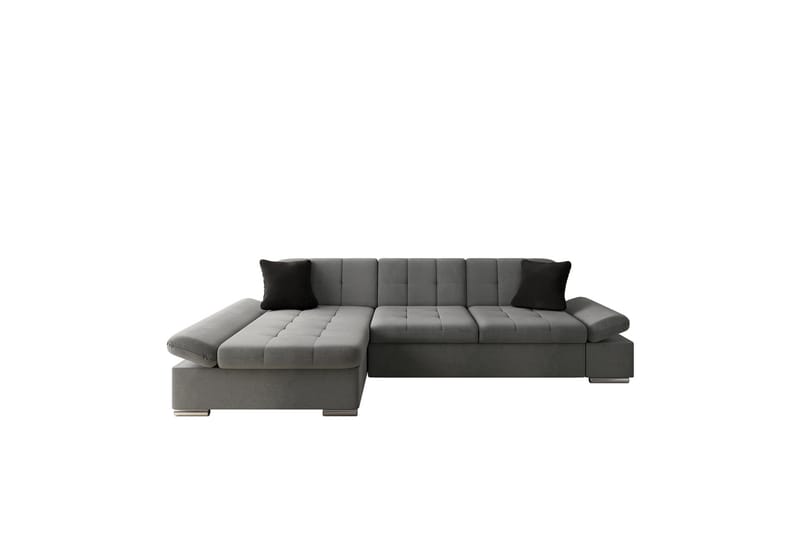 Djerra Sofa med Divan 3-seter - Grå/Svart - Møbler - Sofaer - Sofa med sjeselong