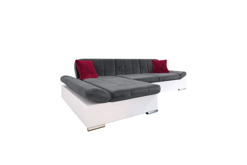 Djerra Sofa med Divan 3-seter - Hvit/Mørk grå/Rød - Møbler - Sofaer - Sofa med sjeselong