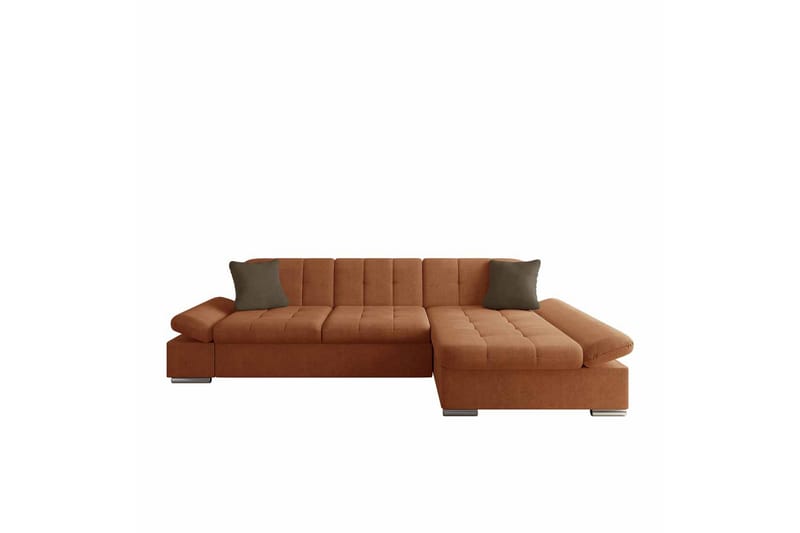 Djerra Sofa med Divan 3-seter - Oransje/Brun - Møbler - Sofaer - Sofa med sjeselong