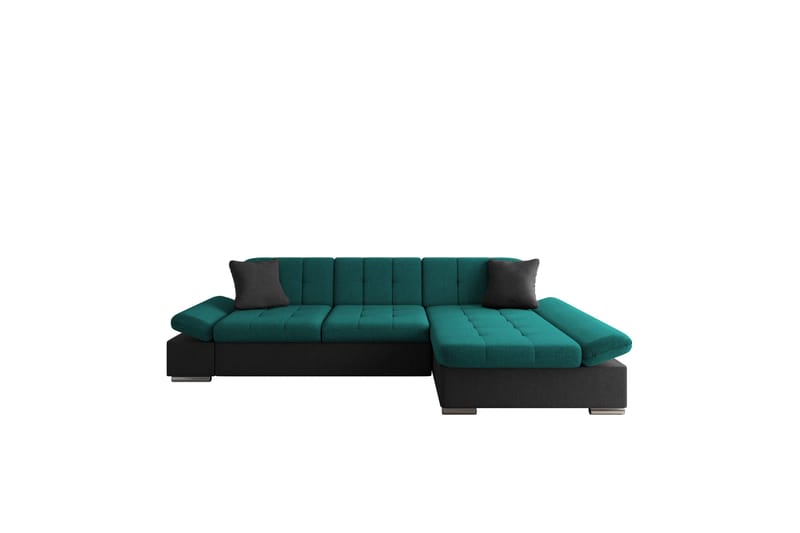 Djerra Sofa med Divan 3-seter - Svart/Grønn - Møbler - Sofaer - Sofa med sjeselong