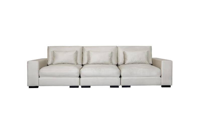 Dubai 3-seters Sofa Fløyel - Hvit - Møbler - Sofaer - Fløyel sofaer