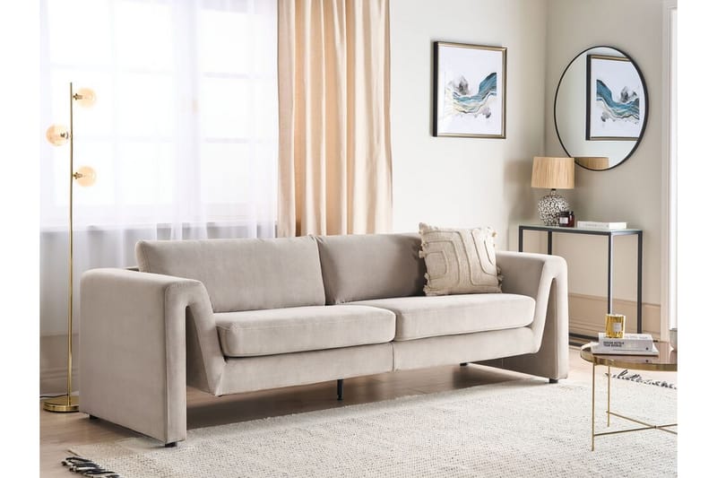 Durran Sofa 3-seter - Taupe/Svart - Møbler - Sofaer - Sofa 3 seter