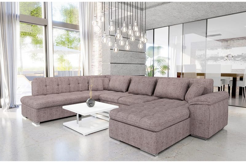 Dynir Sofa med Sjeselong og Divan 4-seter - Beige - Møbler - Sofaer - U-sofa