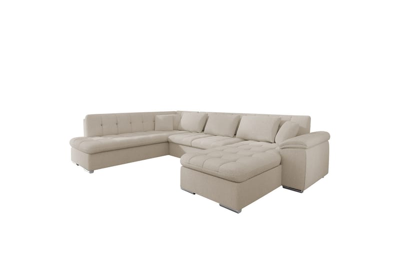 Dynir Sofa med Sjeselong og Divan 4-seter - Beige - Møbler - Sofaer - U-sofa