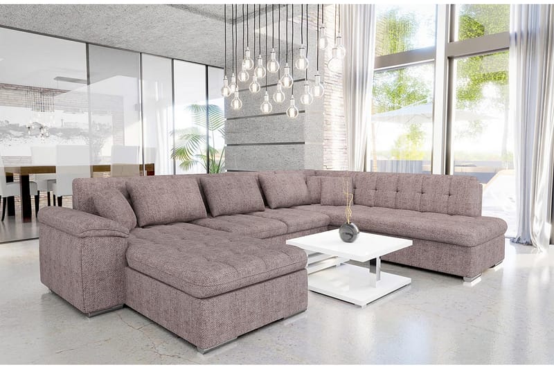 Dynir Sofa med Sjeselong og Divan 4-seter - Beige - Møbler - Sofaer - U-sofa