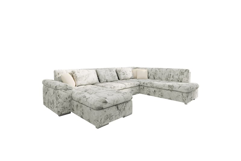 Dynir Sofa med Sjeselong og Divan 4-seter - Beige/Flerfarget - Møbler - Sofaer - U-sofa