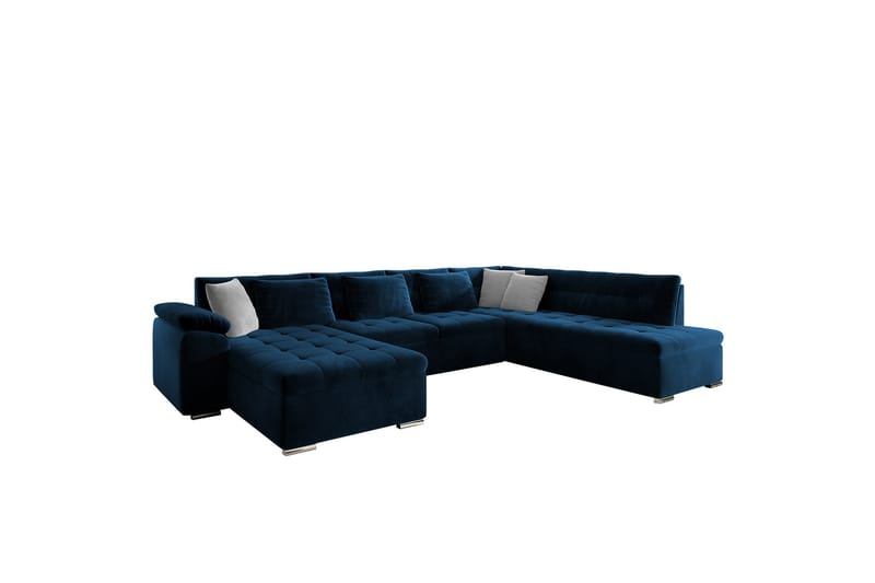 Dynir Sofa med Sjeselong og Divan 4-seter - Blå - Møbler - Sofaer - U-sofa