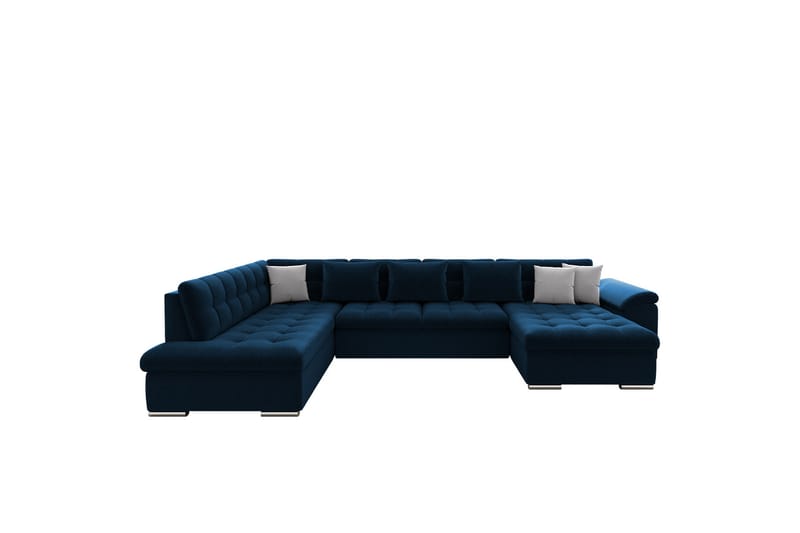 Dynir Sofa med Sjeselong og Divan 4-seter - Blå/Beige - Møbler - Sofaer - U-sofa