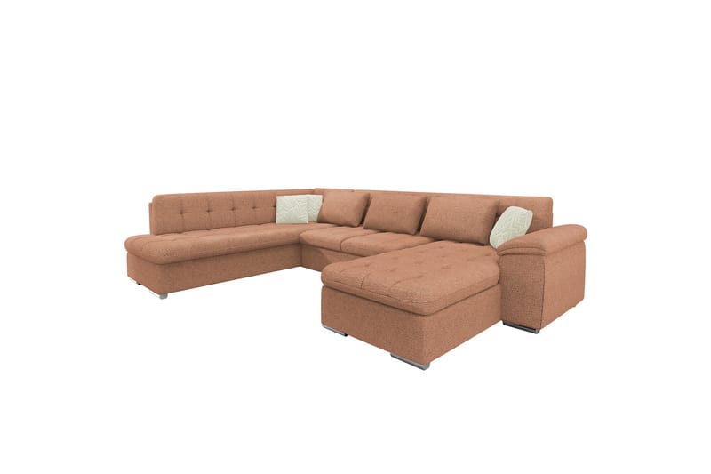 Dynir Sofa med Sjeselong og Divan 4-seter - Brun/Beige - Møbler - Sofaer - U-sofa