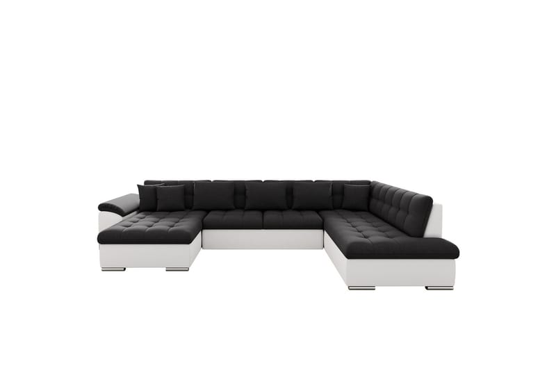 Dynir Sofa med Sjeselong og Divan 4-seter - Hvit/Svart - Møbler - Sofaer - U-sofa