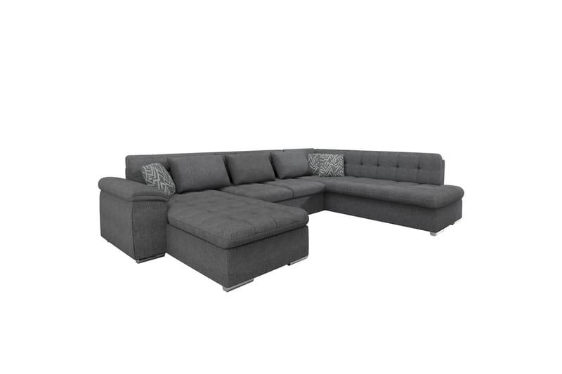 Dynir Sofa med Sjeselong og Divan 4-seter - Mørk grå/Lys grå - Møbler - Sofaer - U-sofa