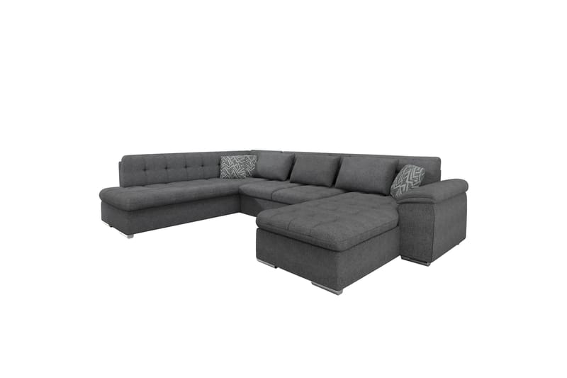 Dynir Sofa med Sjeselong og Divan 4-seter - Mørk grå/Lys grå - Møbler - Sofaer - U-sofa