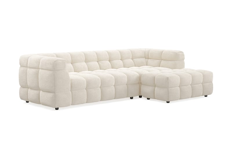 Elise 3-seters Sofa med Sjeselong - Beige Teddy - Møbler - Sofaer - Hjørnesofa