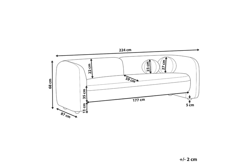 Fabion Sofa 3-seter - Hvit - Møbler - Sofaer - Sofa 3 seter