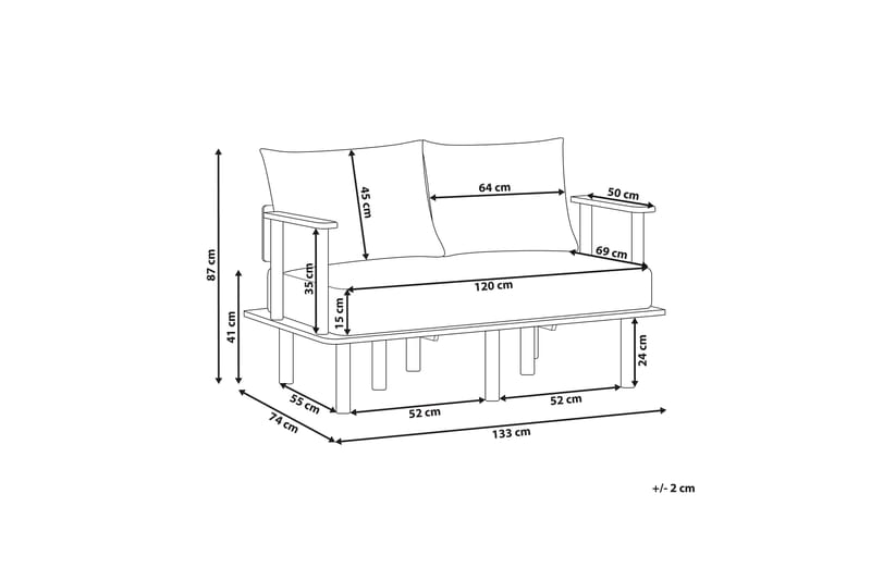 Fadey Sofa 2-seter - Beige/Lyst tre - Møbler - Sofaer - 2 seter sofa