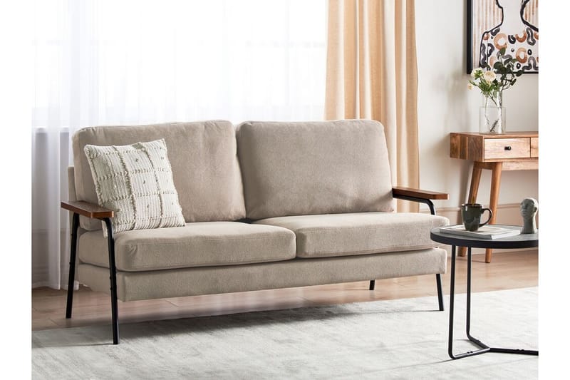 Faris Sofa 3-seter - Beige/Mørkt tre/Svart - Møbler - Sofaer - Sofa 3 seter