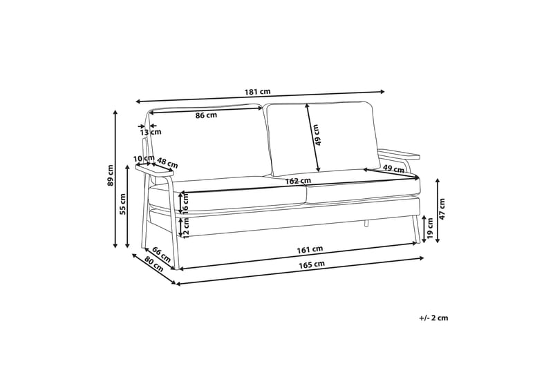 Faris Sofa 3-seter - Grå/Mørkt tre/Svart - Møbler - Sofaer - Sofa 3 seter