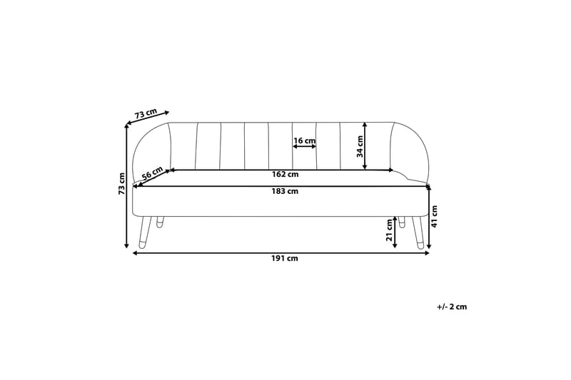 Farrin Sofa 3-seter - Brun/Svart/Gull - Møbler - Sofaer - Sofa 3 seter