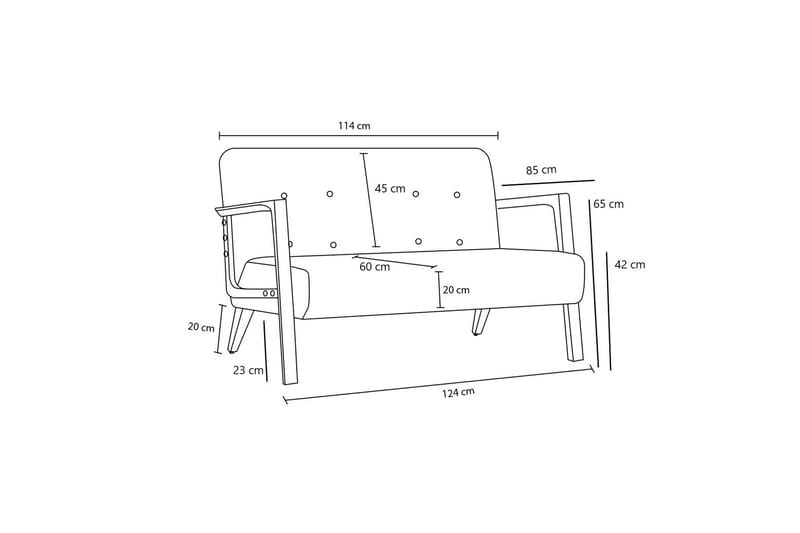 Finegard 2-seters Sofa - Antrasitt - Møbler - Sofaer - 2 seter sofa