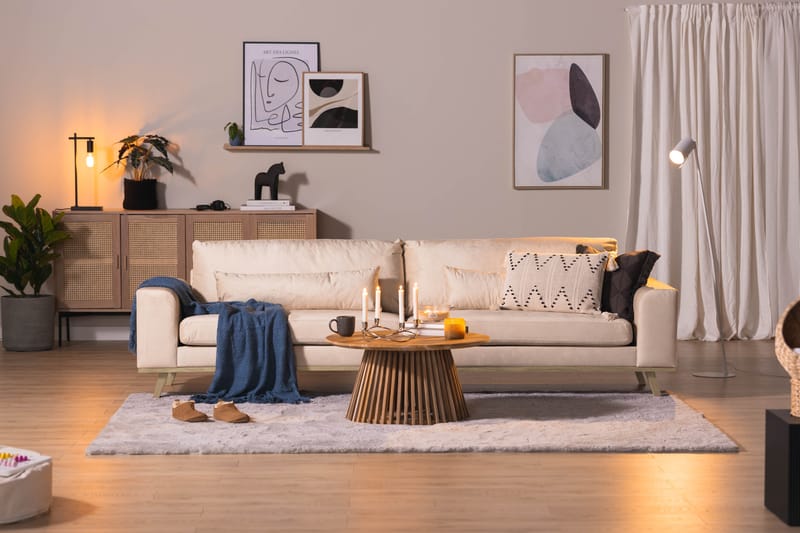 Copenhagen 4-seter Sofa Fløyel - Beige - Møbler - Sofaer - Fløyel sofaer