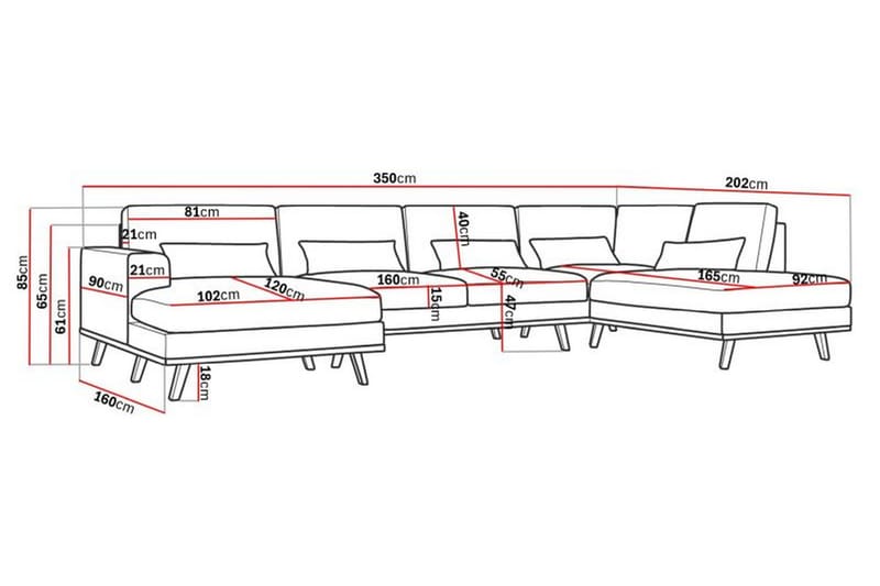 Copenhagen U-Sofa Fløyel - Beige - Møbler - Sofaer - Fløyel sofaer