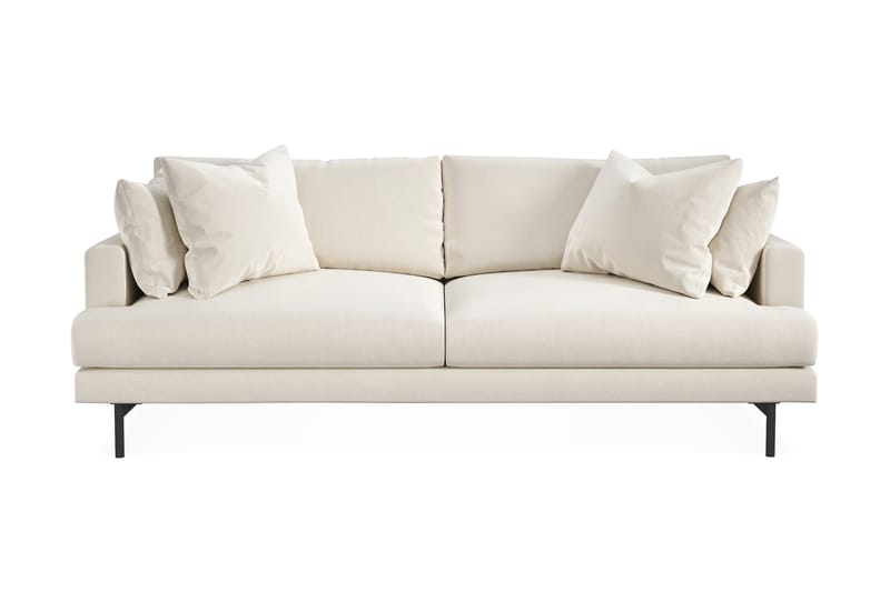 Menard Dyp 4-seters Sofa Fløyel 205 cm bred - Lys Beige - Møbler - Sofaer - Fløyel sofaer