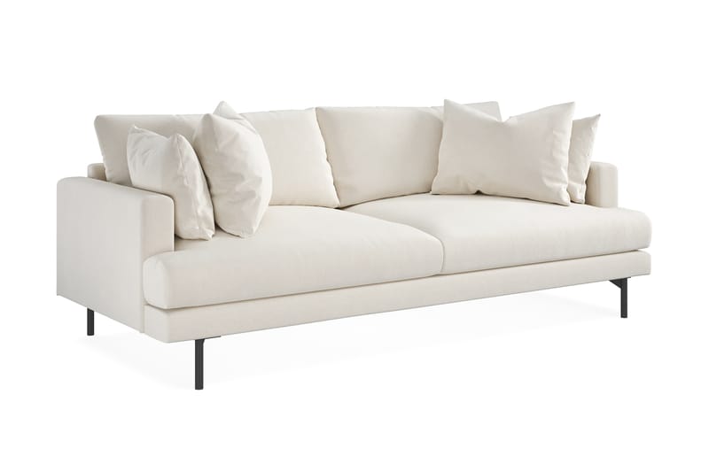 Menard Dyp 4-seters Sofa Fløyel 205 cm bred - Lys Beige - Møbler - Sofaer - Fløyel sofaer