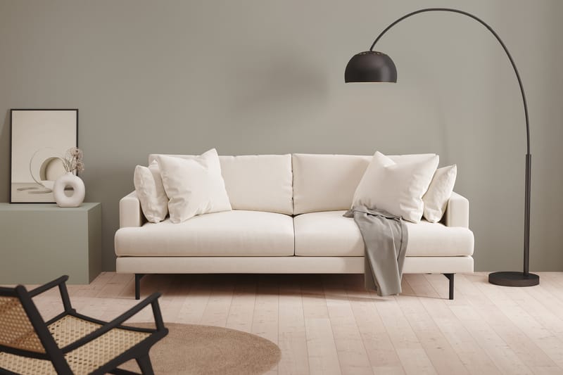 Menard Dyp 4-seters Sofa Fløyel 205 cm bred - Lys Beige - Møbler - Sofaer - Fløyel sofaer