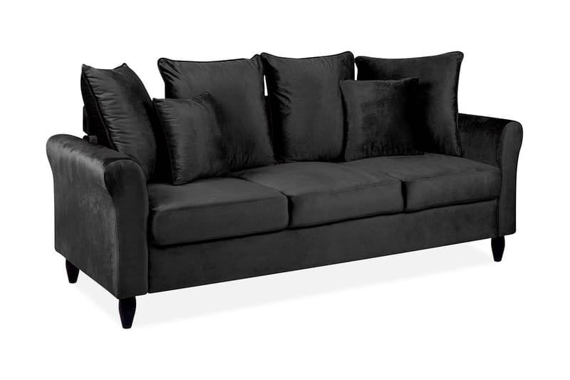 Paretti Sofa Fløyel - Svart - Møbler - Sofaer - Fløyel sofaer