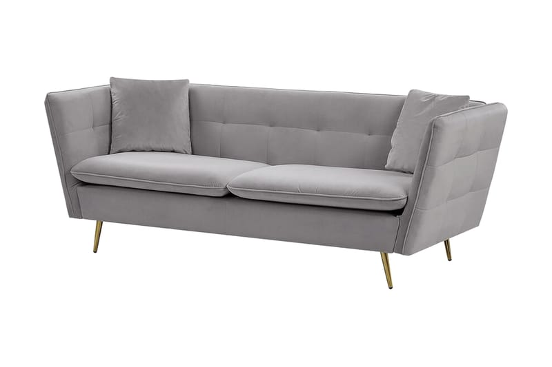 Rosalee Sofa 3-seter - Grå - Møbler - Sofaer - Fløyel sofaer