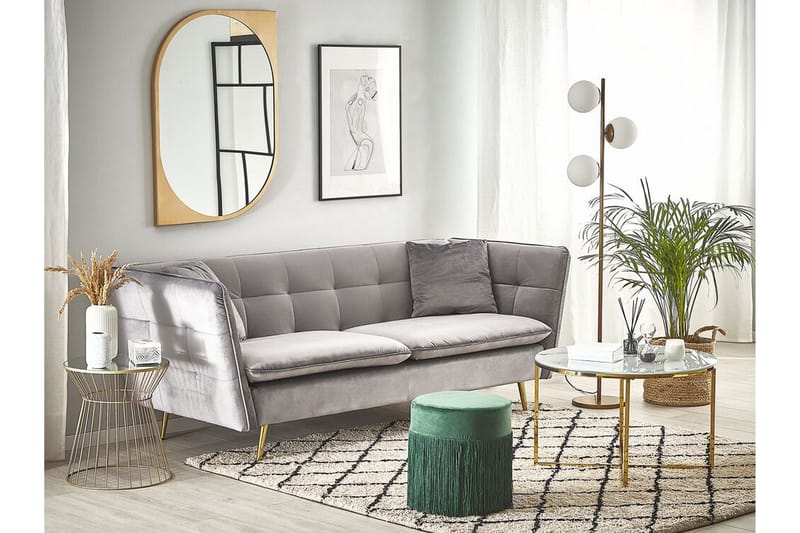 Rosalee Sofa 3-seter - Grå - Møbler - Sofaer - Fløyel sofaer