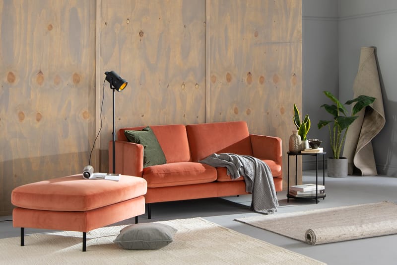 Teodin Fløyelssofa 2-seters - Rosa - Fløyel sofaer - 2 seter sofa