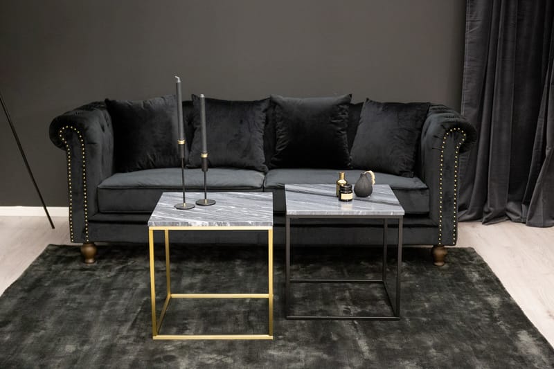 Velvet 3-seters Sofa Fløyel Svart - Møbler - Sofaer - Fløyel sofaer