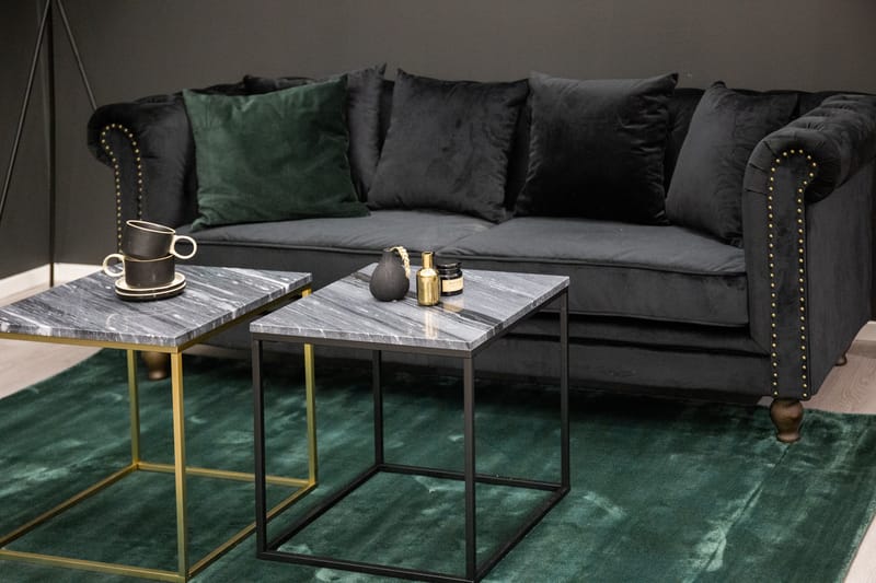 Velvet 3-seters Sofa Fløyel Svart - Møbler - Sofaer - Fløyel sofaer