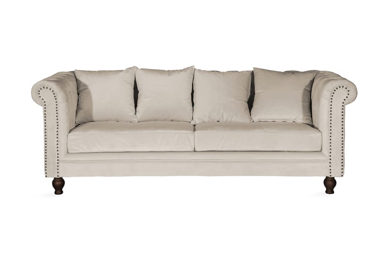 Velvet Sammetssofa 3-sits - Beige - Møbler - Sofaer - Fløyel sofaer