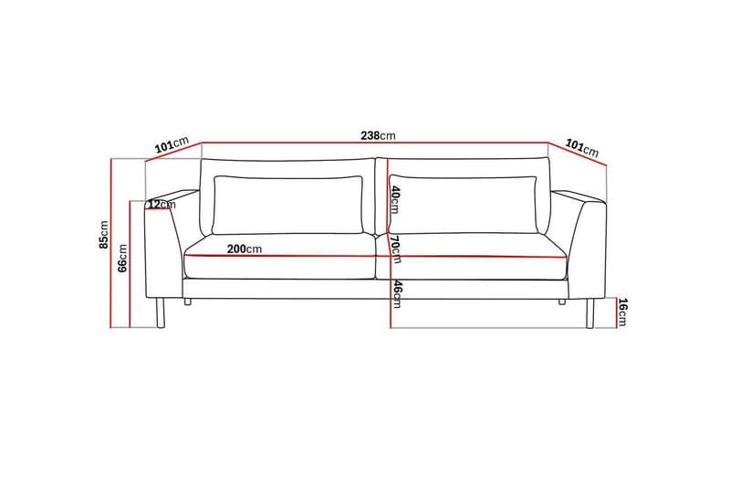 Florenz 4-seters Sofa - Grå/Beige - Møbler - Sofaer - 4 seter sofa