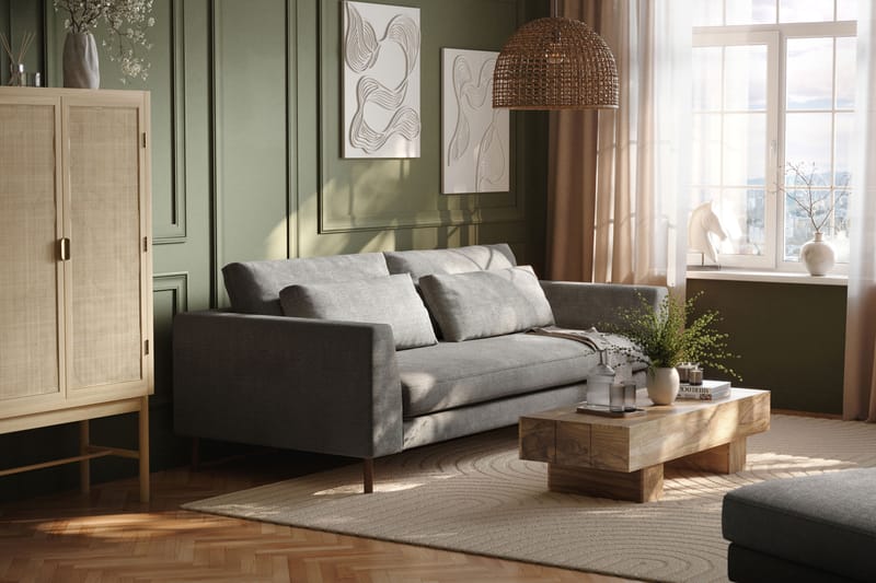 Florenz 4-seters Sofa Hel pute - Lysegrå - Møbler - Sofaer - 4 seter sofa