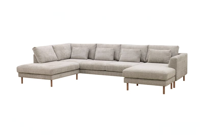 Florenz 4-seters U-Sofa med Divan Høyre - Grå/Beige - Møbler - Sofaer - U-sofa