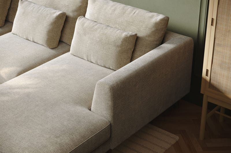 Florenz 4-seters U-Sofa med Divan Høyre - Grå/Beige - Møbler - Sofaer - U-sofa