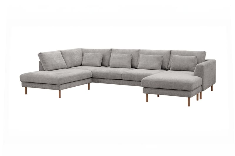 Florenz 4-seters U-Sofa med Divan Høyre - Lysegrå - Møbler - Sofaer - U-sofa