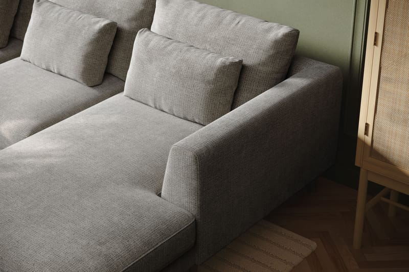 Florenz 4-seters U-Sofa med Divan Høyre - Lysegrå - Møbler - Sofaer - U-sofa