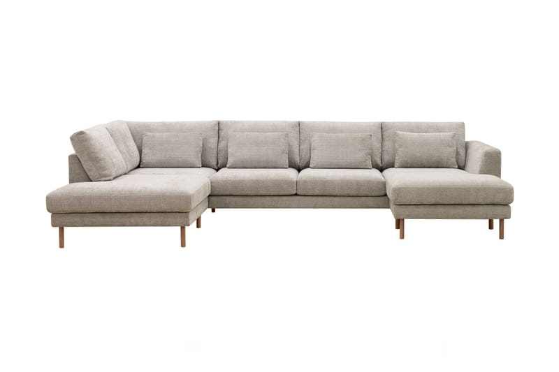 Florenz 4-seters U-Sofa med Divan Venstre - Grå/Beige - Møbler - Sofaer - U-sofa