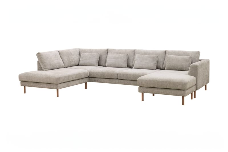 Florenz 4-seters U-Sofa med Divan Venstre - Grå/Beige - Møbler - Sofaer - U-sofa