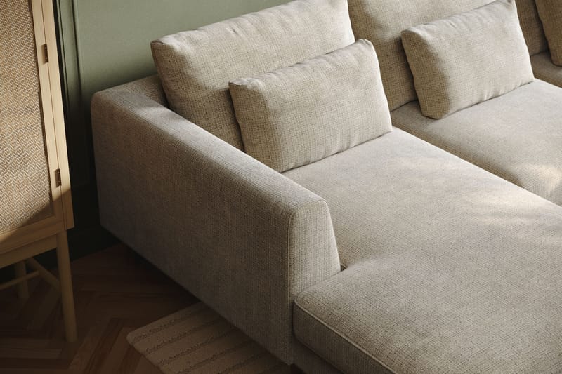 Florenz 4-seters U-Sofa med Divan Venstre - Grå/Beige - Møbler - Sofaer - U-sofa