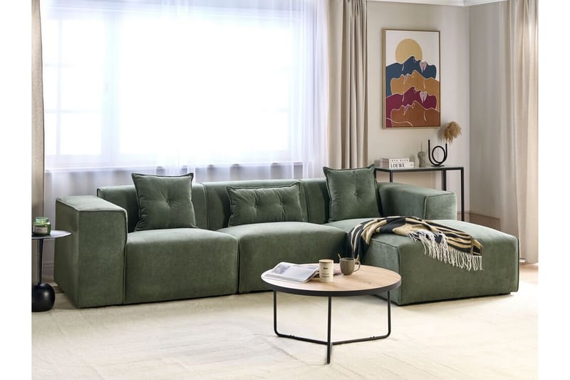 Floriana Hjørnesofa 3-seter - Grønn/Svart - Møbler - Sofaer - Hjørnesofa