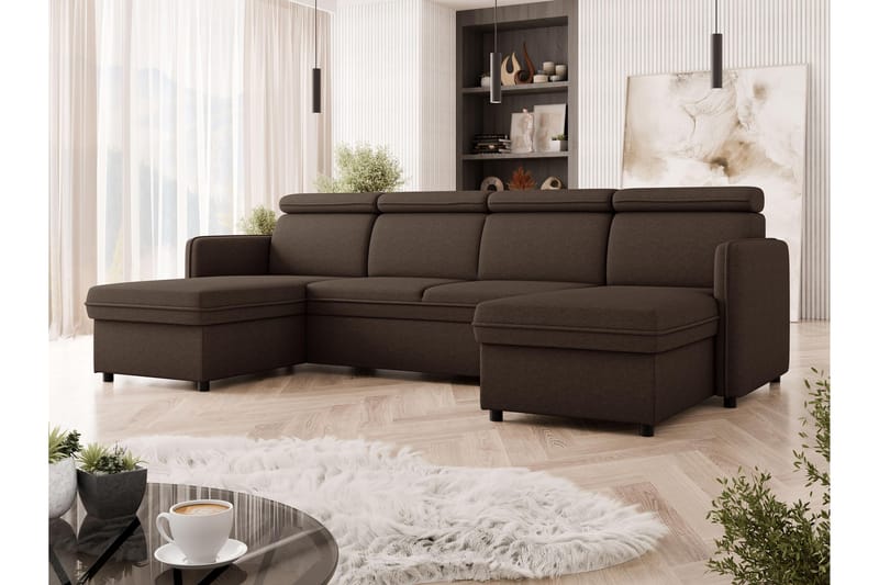 Fredrik Sofa Dobbeldivan 4-seter - Brun - Møbler - Sofaer - U-sofa