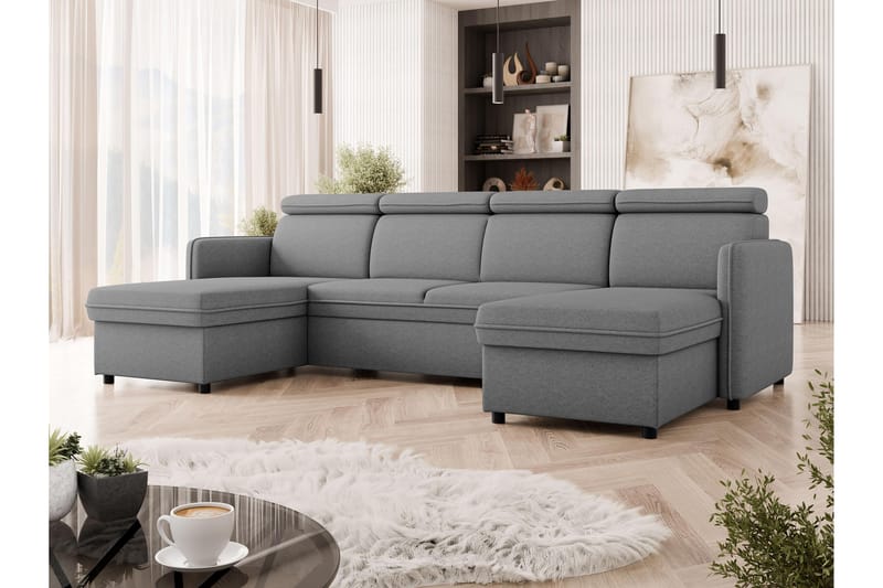 Fredrik Sofa Dobbeldivan 4-seter - Lys grå - Møbler - Sofaer - U-sofa