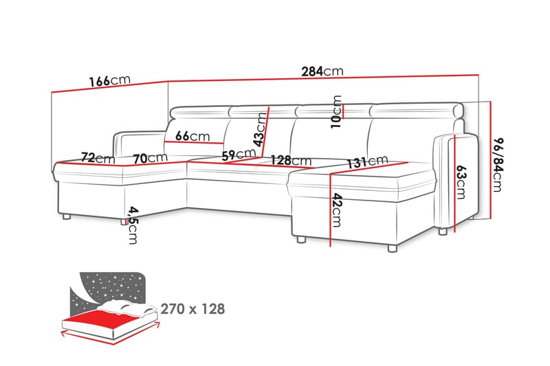 Fredrik Sofa Dobbeldivan 4-seter - Lys grå - Møbler - Sofaer - U-sofa