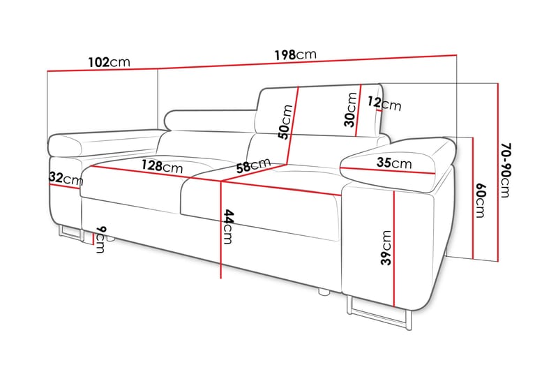 Gabina Sofa 2-seter - Blå - Møbler - Sofaer - 2 seter sofa